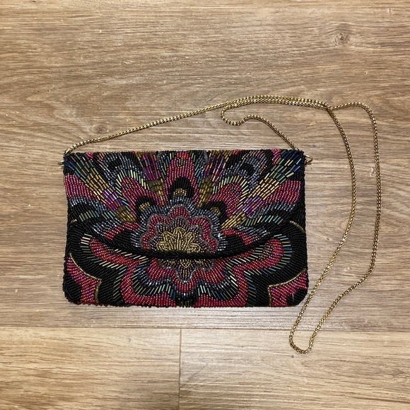 La Regale Ltd Multi Color Beaded Evening Clutch - Picture 1 of 8